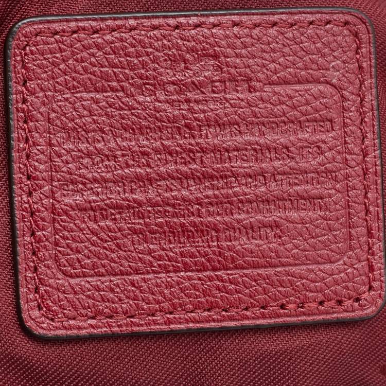 Pre Owned Coach Red Leather Edie 31 Shoulder Bag