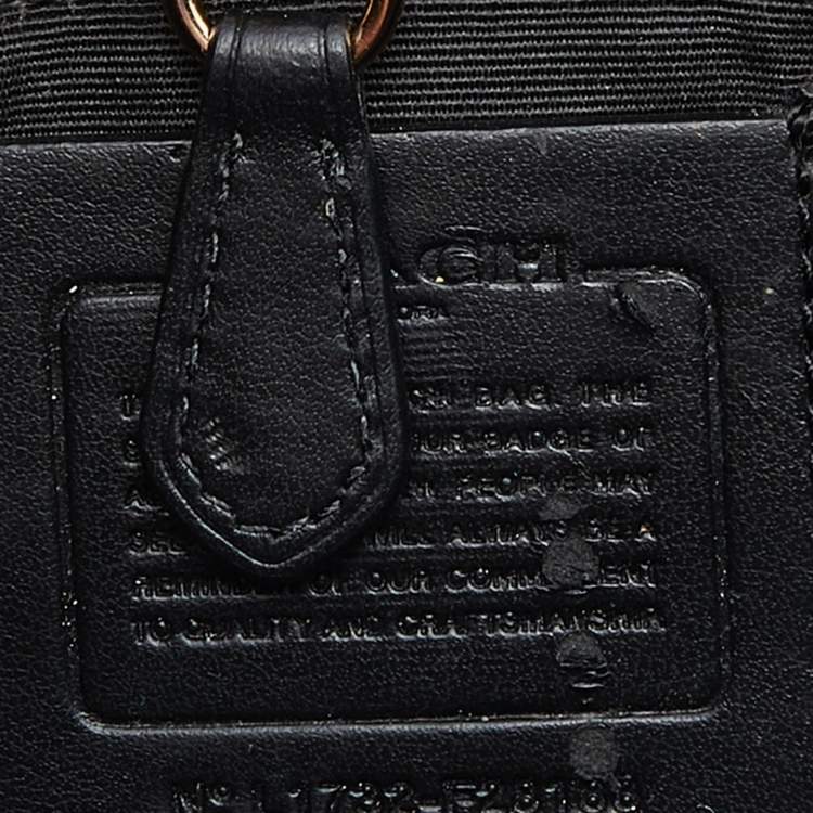 Pre Owned Coach Black/Beige Signature Rose Print Coated Canvas and Leather Reversible Flap Crossbody Bag