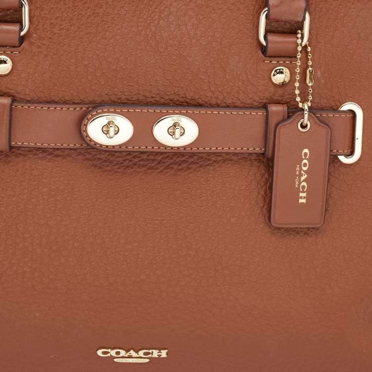 Pre Owned Coach Brown/Green Leather and Suede Blake Carryall Tote