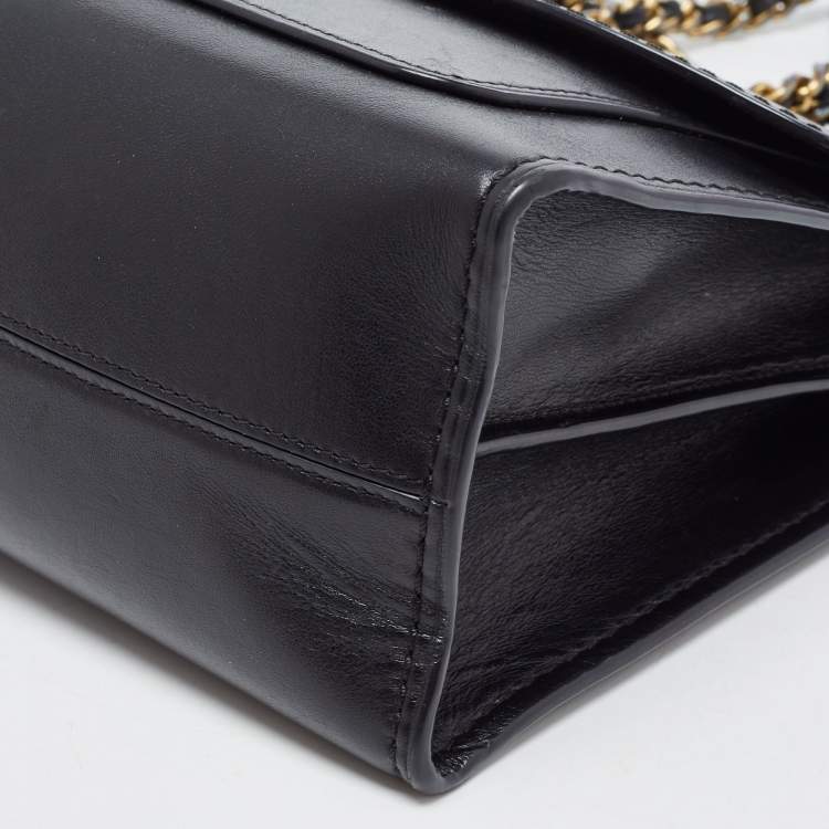 Pre Owned Coach Black Leather Small Parker Chain Flap Shoulder Bag