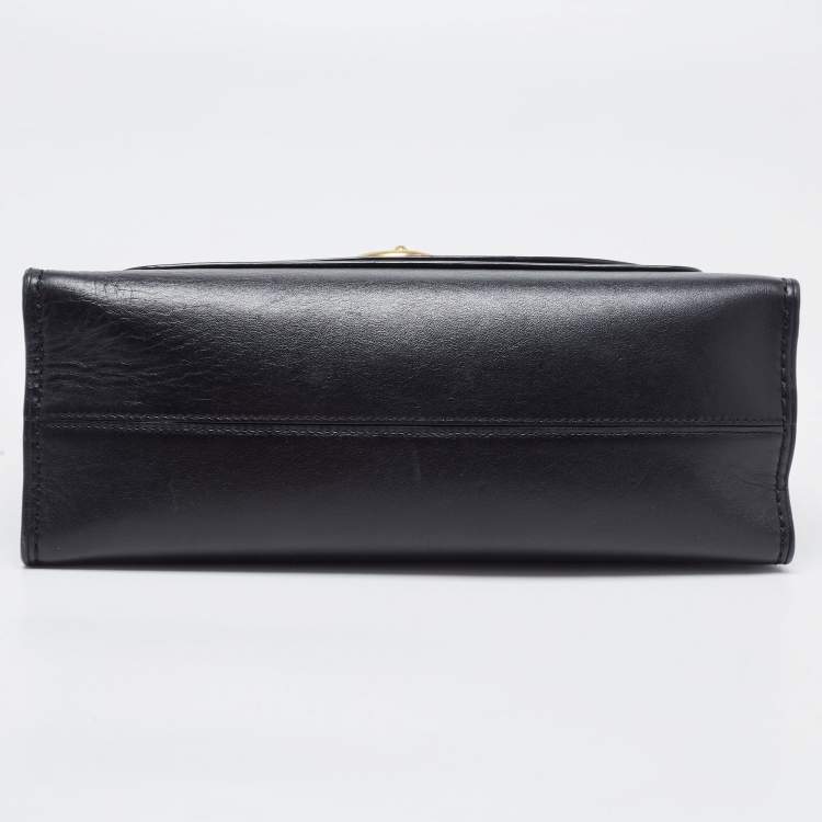 Pre Owned Coach Black Leather Small Parker Chain Flap Shoulder Bag