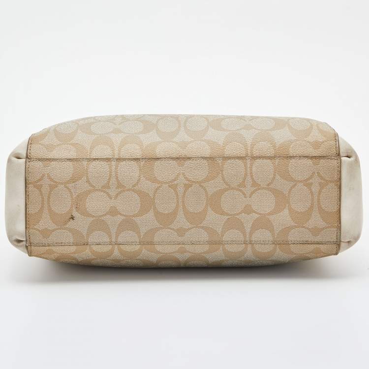 مملوكة مسبقًا Coach Beige/Tan Signature Coated Canvas and Leather Christie Carryall Shoulder Bag