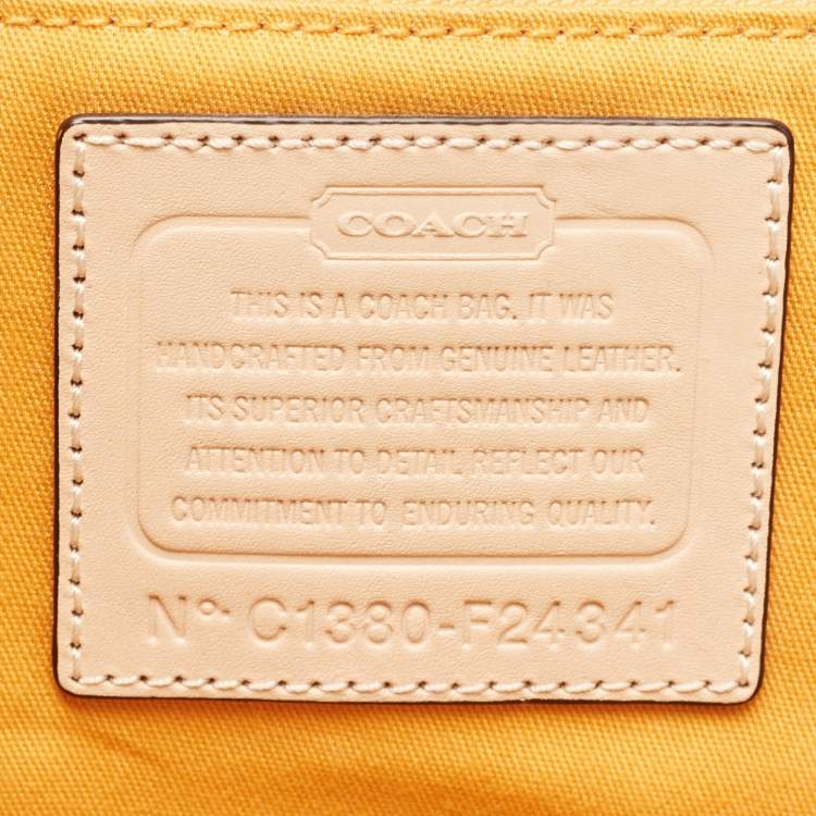 Pre Owned Coach Beige/Custard Yellow Leather Park Metro Shopper Tote