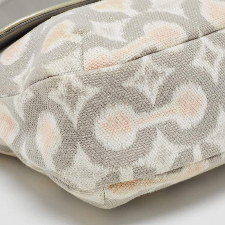 Pre Owned Coach Grey/Multicolor Signature Canvas Op Art Kristin Shoulder Bag