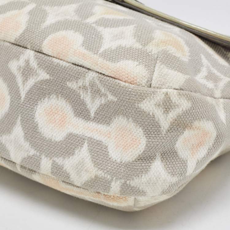 Pre Owned Coach Grey/Multicolor Signature Canvas Op Art Kristin Shoulder Bag