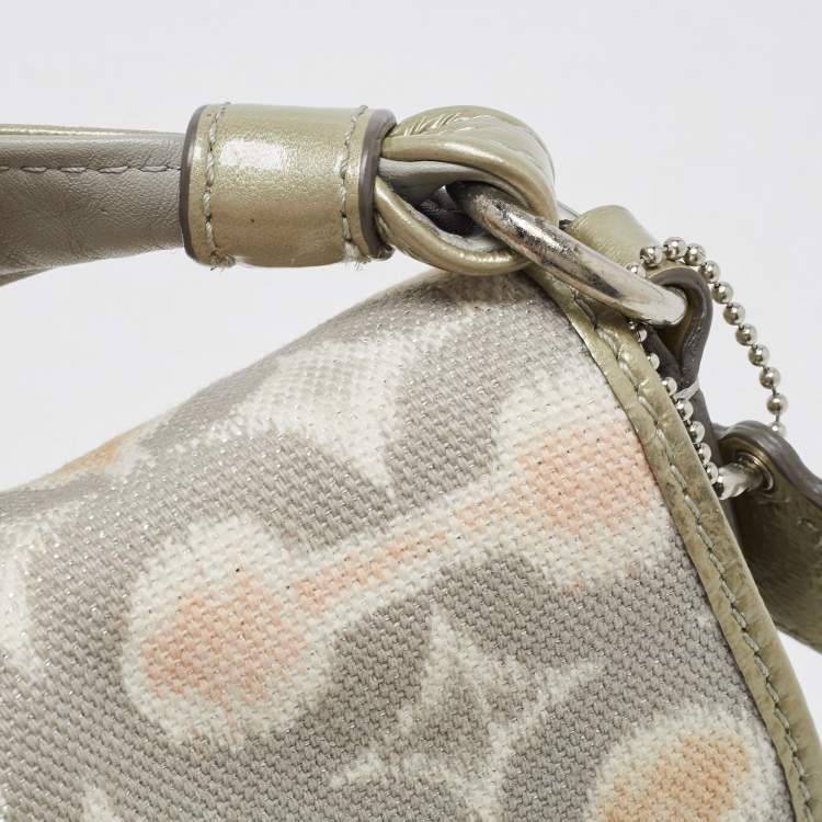 Pre Owned Coach Grey/Multicolor Signature Canvas Op Art Kristin Shoulder Bag