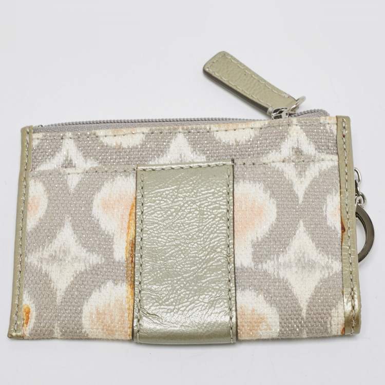Pre Owned Coach Grey/Multicolor Signature Canvas Op Art Kristin Shoulder Bag