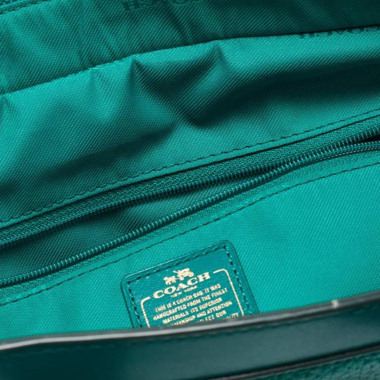 Pre Owned Coach Green Leather Swagger 27 Carryall Satchel