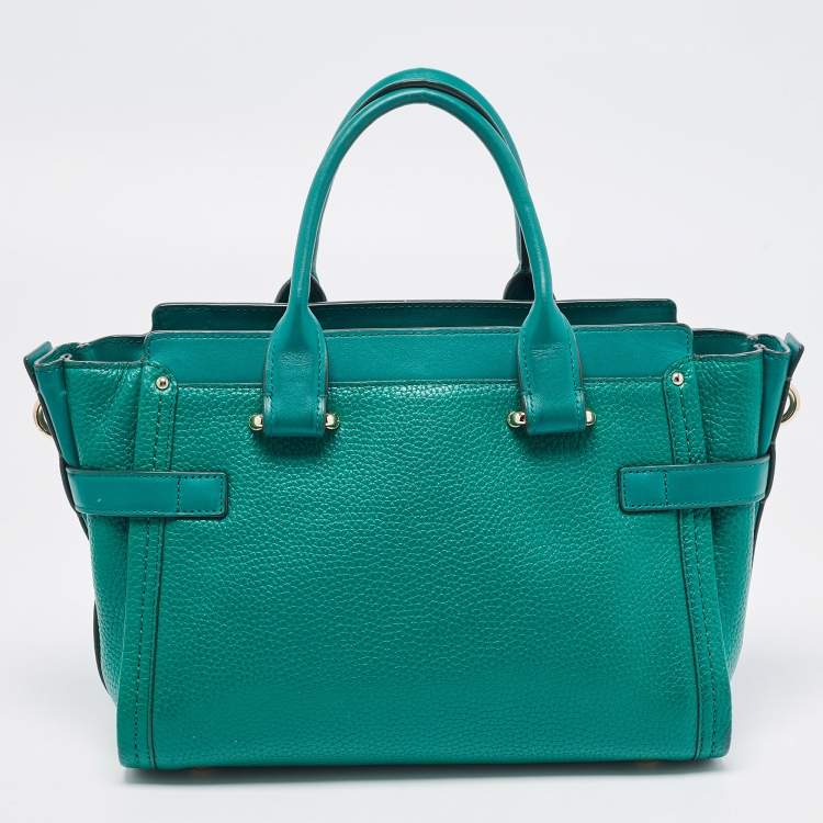 Pre Owned Coach Green Leather Swagger 27 Carryall Satchel