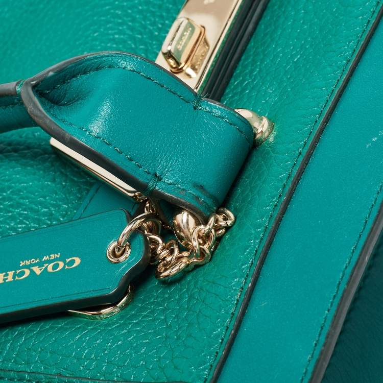 Pre Owned Coach Green Leather Swagger 27 Carryall Satchel