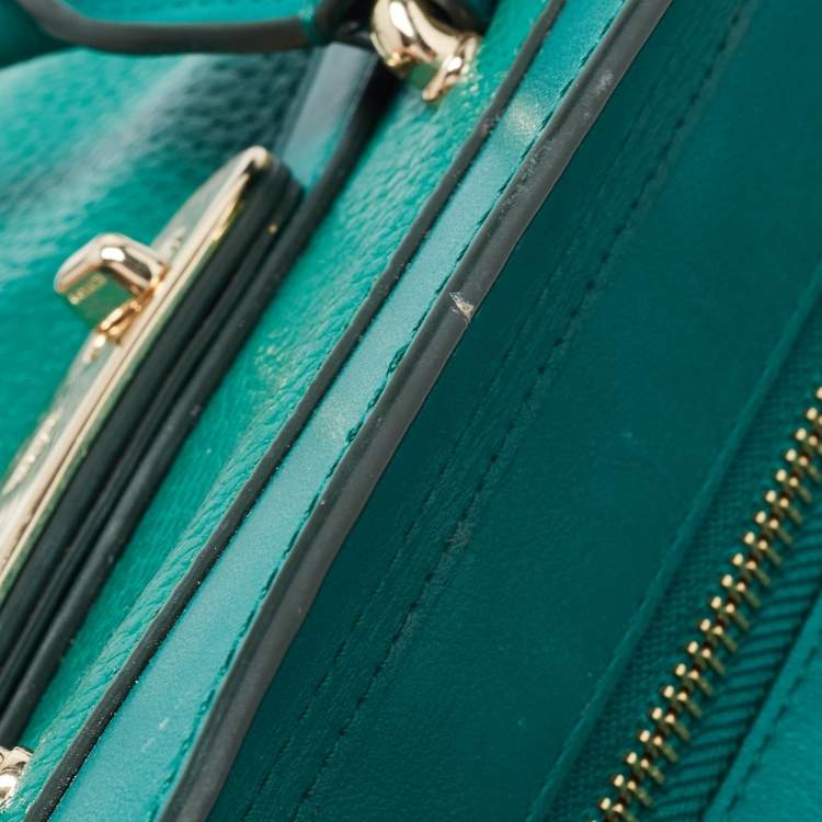 Pre Owned Coach Green Leather Swagger 27 Carryall Satchel
