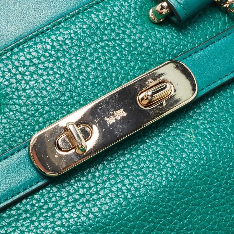 Pre Owned Coach Green Leather Swagger 27 Carryall Satchel