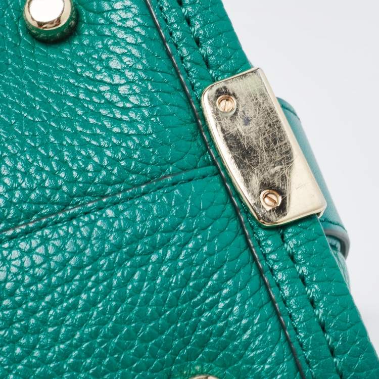 Pre Owned Coach Green Leather Swagger 27 Carryall Satchel