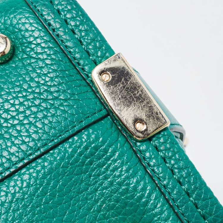 Pre Owned Coach Green Leather Swagger 27 Carryall Satchel