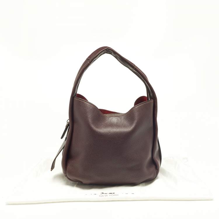 Pre Owned Coach Burgundy Leather Hadley Hobo