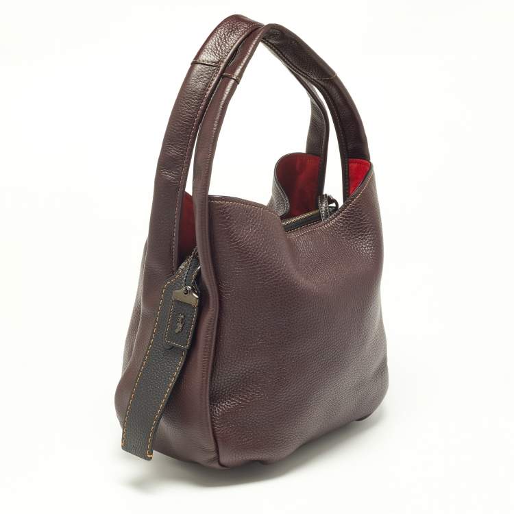 Pre Owned Coach Burgundy Leather Hadley Hobo