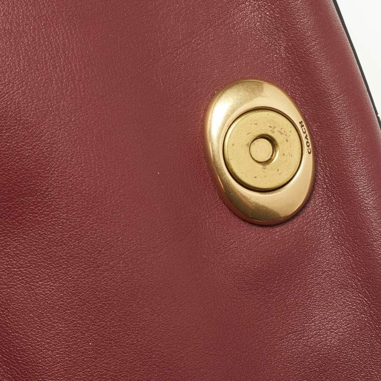 Pre Owned Coach Maroon/Burgundy Leather Soft Tabby Shoulder Bag