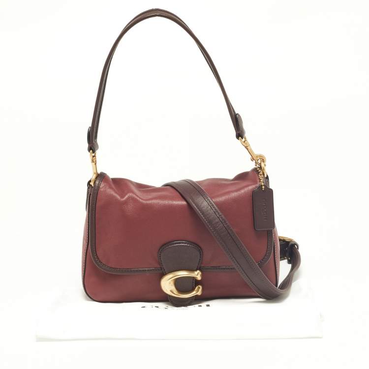 Pre Owned Coach Maroon/Burgundy Leather Soft Tabby Shoulder Bag