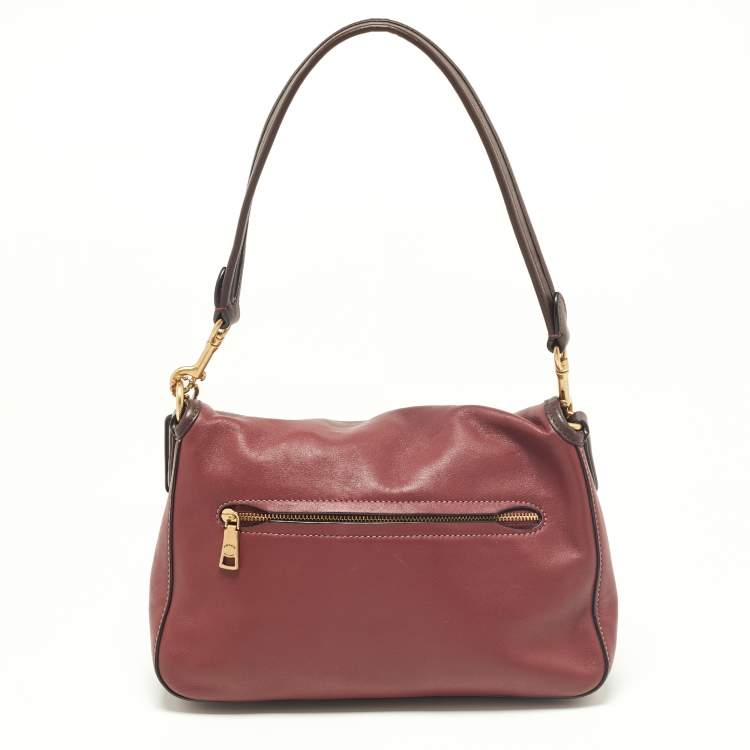 Pre Owned Coach Maroon/Burgundy Leather Soft Tabby Shoulder Bag