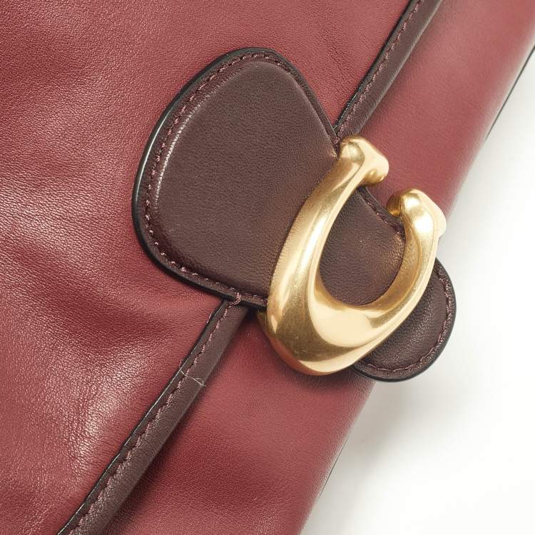 Pre Owned Coach Maroon/Burgundy Leather Soft Tabby Shoulder Bag