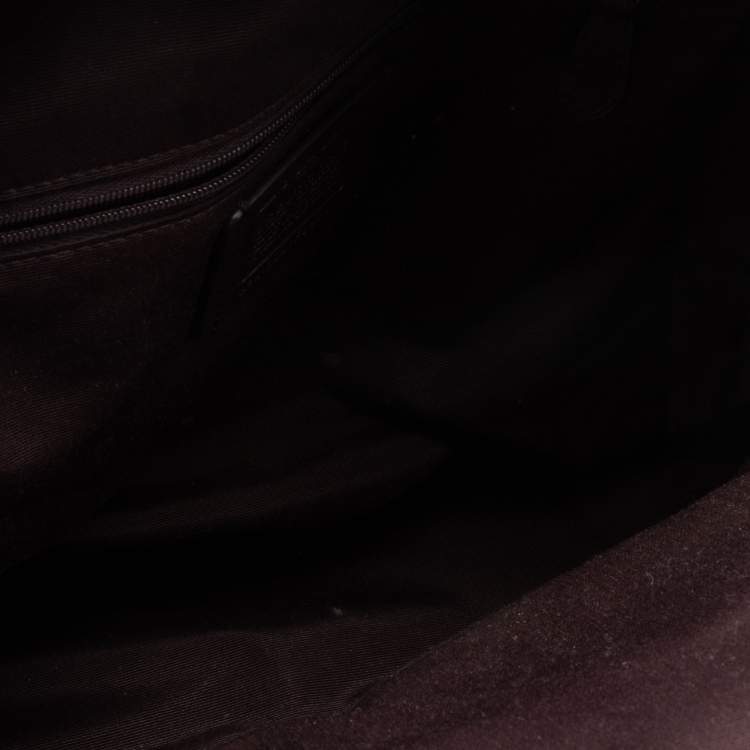 Pre Owned Coach Maroon Signature Coated Canvas and Leather Backpack