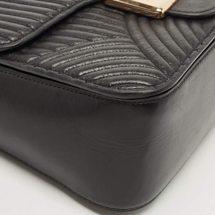 Pre Owned Coach Black Quilted Leather Top Handle Bag 