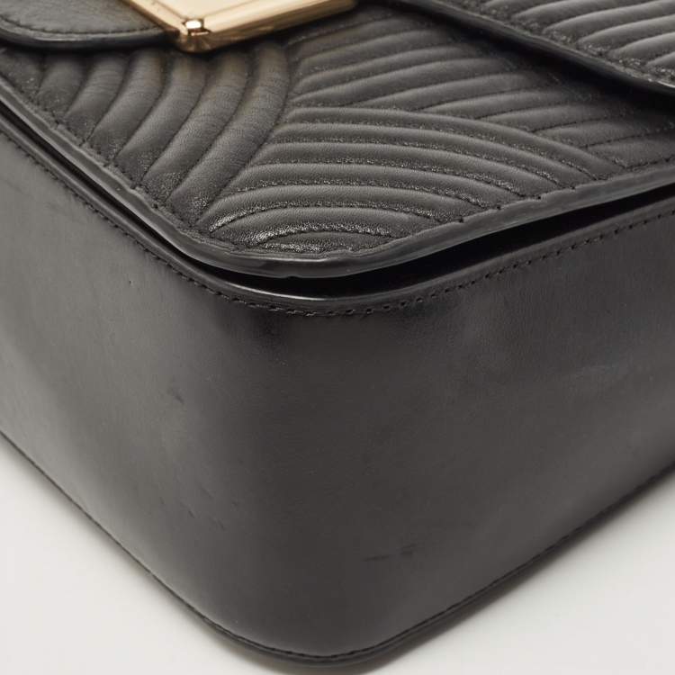 Pre Owned Coach Black Quilted Leather Top Handle Bag 