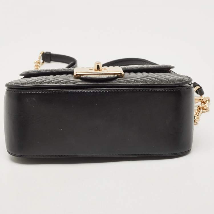 Pre Owned Coach Black Quilted Leather Top Handle Bag 