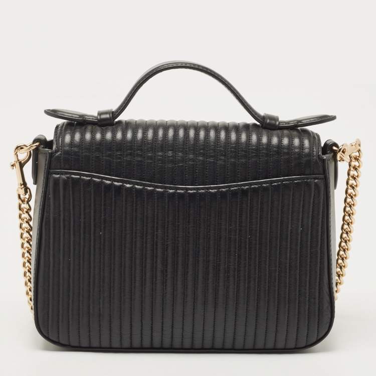 Pre Owned Coach Black Quilted Leather Top Handle Bag 