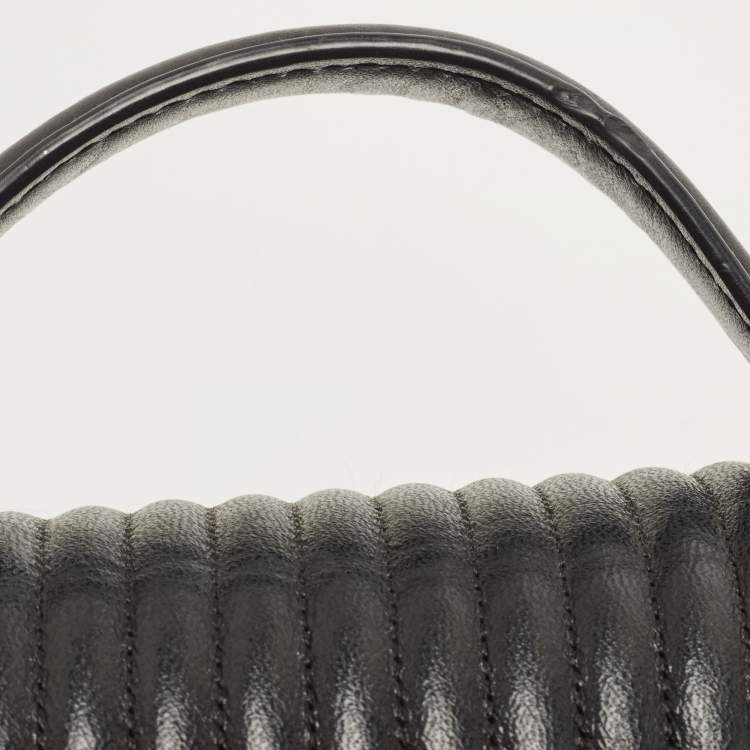 Pre Owned Coach Black Quilted Leather Top Handle Bag 
