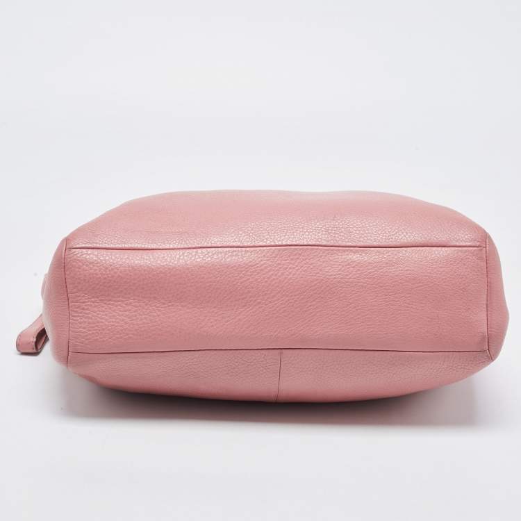 Pre Owned Coach Pink Leather Kelsey Satchel