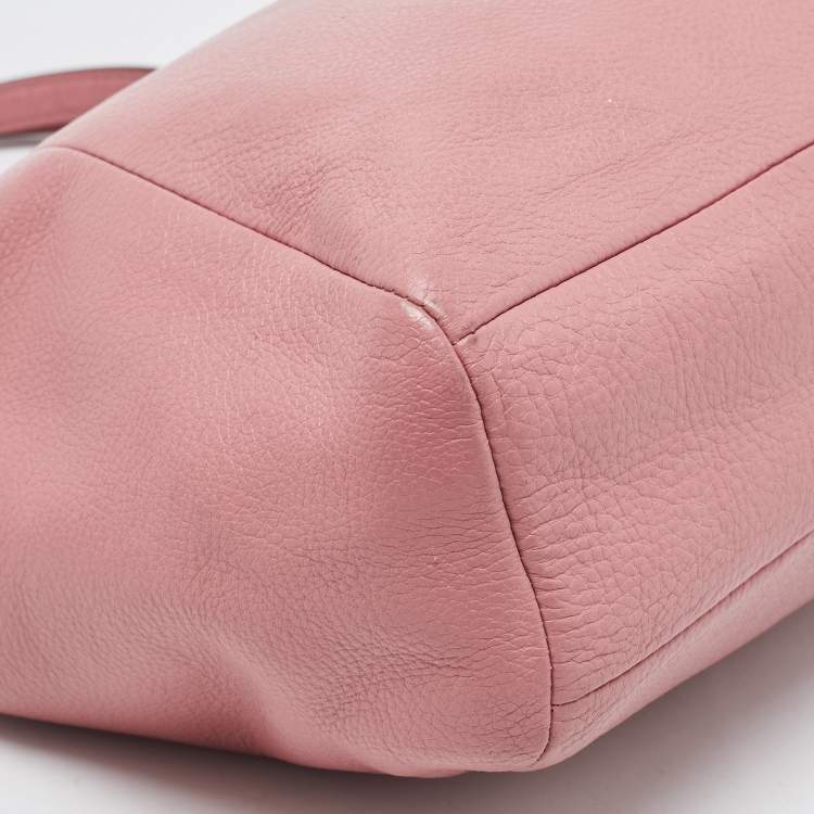 Pre Owned Coach Pink Leather Kelsey Satchel