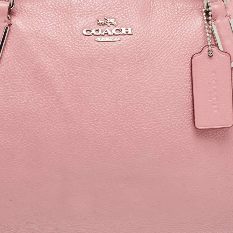 Pre Owned Coach Pink Leather Kelsey Satchel