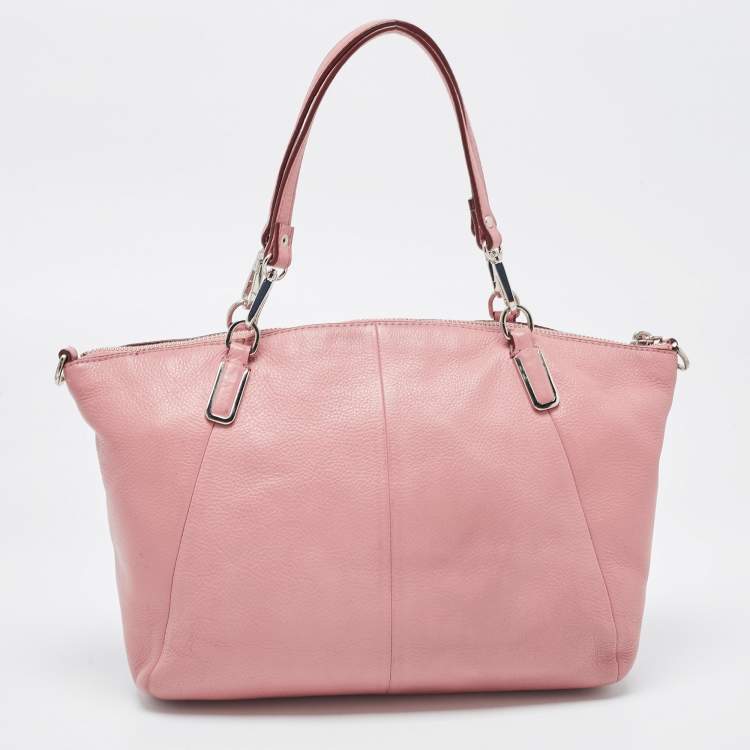 Pre Owned Coach Pink Leather Kelsey Satchel