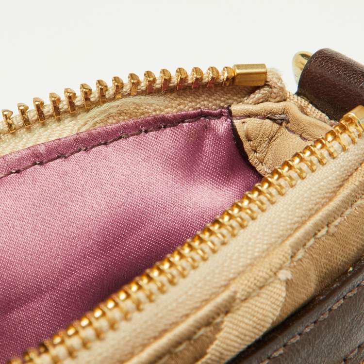 مملوكة مسبقًا Coach Beige/Brown Signature Canvas and Leather Sophia Satchel