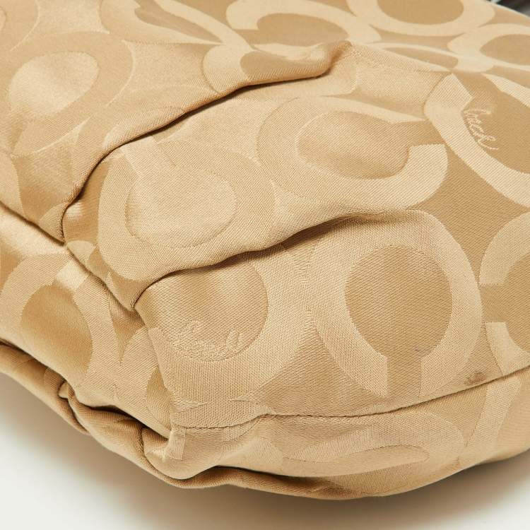مملوكة مسبقًا Coach Beige/Brown Signature Canvas and Leather Sophia Satchel