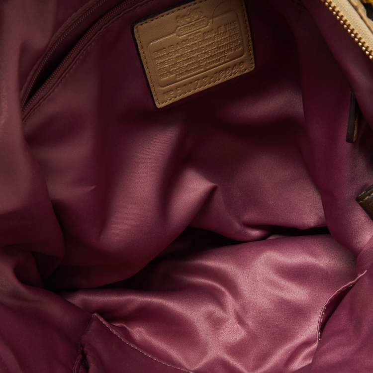 مملوكة مسبقًا Coach Beige/Brown Signature Canvas and Leather Sophia Satchel