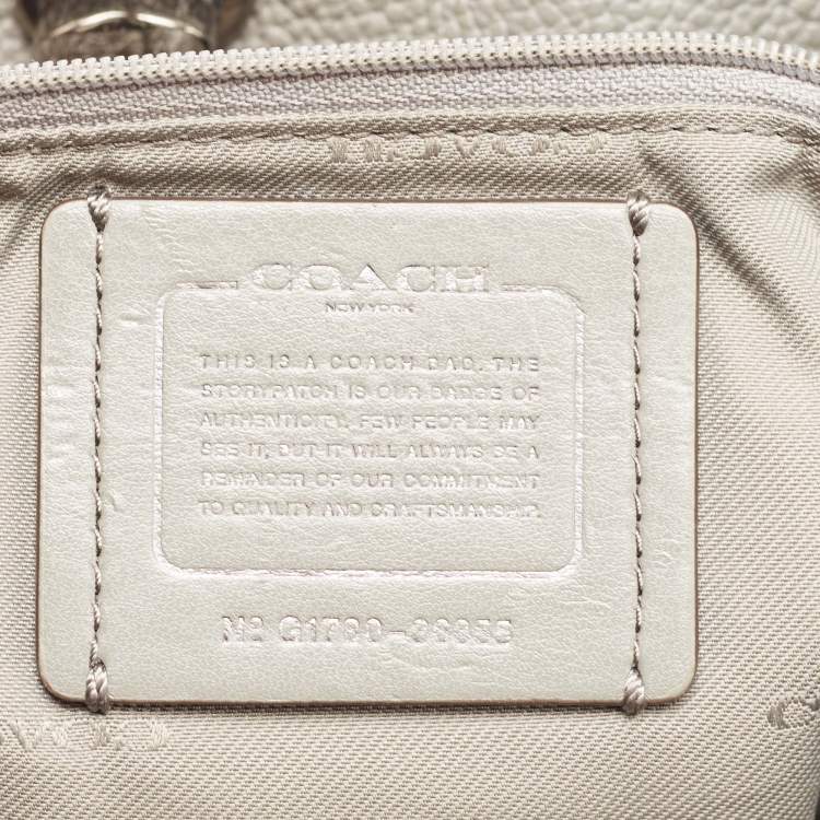 Pre Owned Coach Grey Leather Turnlock Edie Shoulder Bag