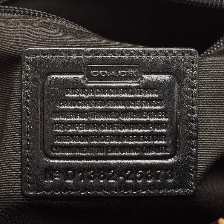 Pre Owned Coach Black/White Signature Canvas and Leather Legacy Haley Satchel