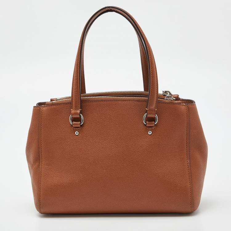 Pre Owned Coach Brown Leather Stanton 26 Carryall Tote