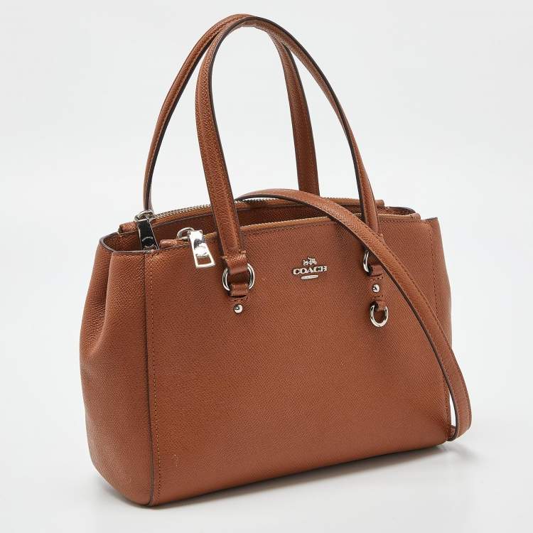 Pre Owned Coach Brown Leather Stanton 26 Carryall Tote