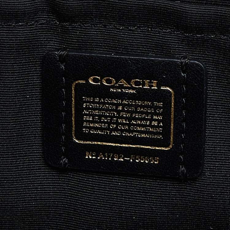 Pre Owned Coach Black Leather Blake 25 Carryall Tote
