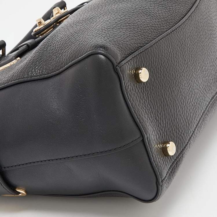 Pre Owned Coach Black Leather Blake 25 Carryall Tote