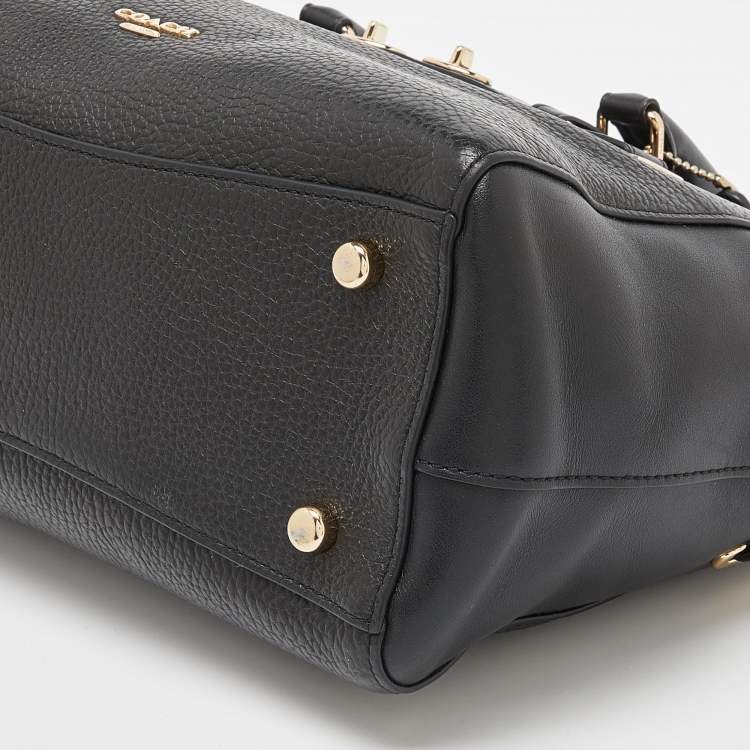 Pre Owned Coach Black Leather Blake 25 Carryall Tote
