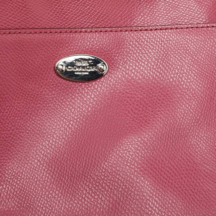 Pre Owned Coach Pink Leather Pop Up Pouch Crossbody Bag
