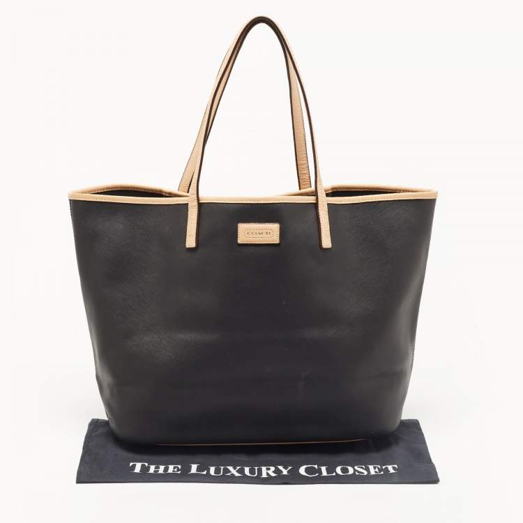 مملوكة مسبقًا Coach Black Leather Large Metro Tote