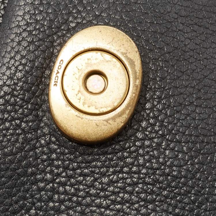 Pre Owned Coach Black Pebbled Leather Tabby Shoulder Bag 