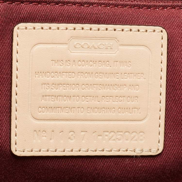 Pre Owned Coach Burgundy Patent Leather Metro Tote