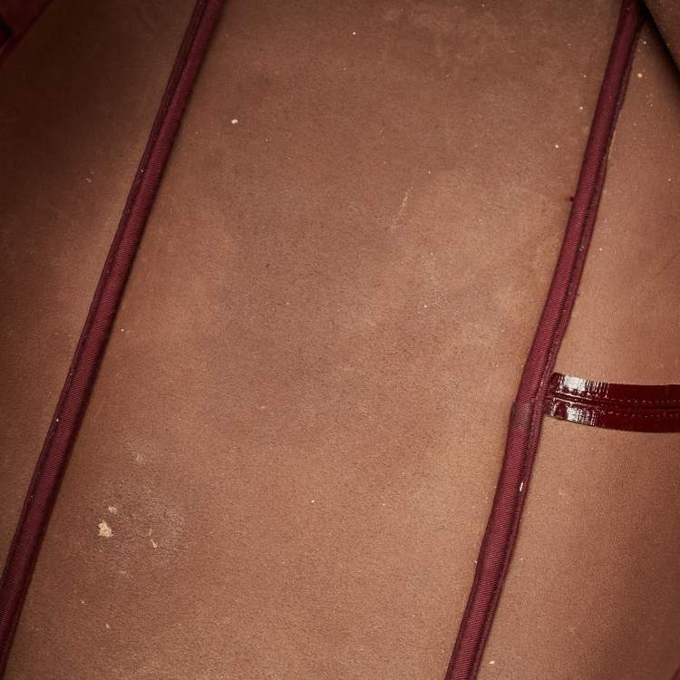 Pre Owned Coach Burgundy Patent Leather Metro Tote