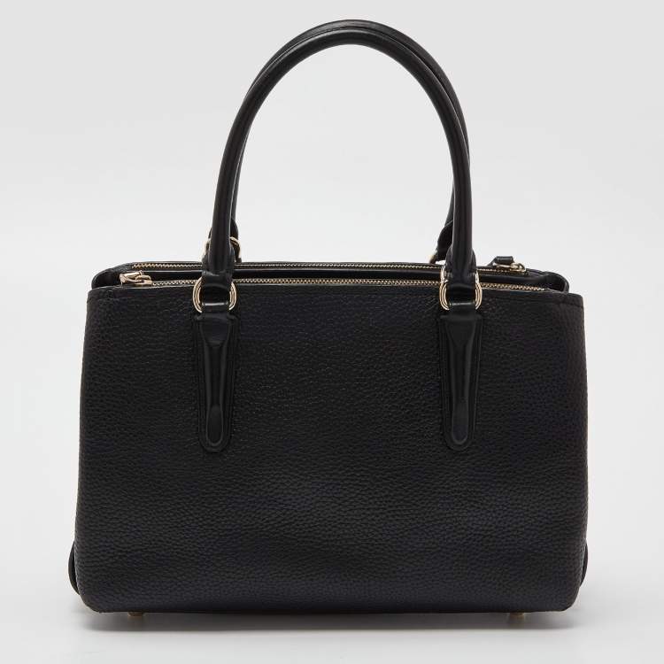 Pre Owned Coach Black Leather Brooklyn Carryall 28 Tote